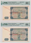 500 złotych 1947 - komplet wzorów - 123456 i 789000 Jedyny znany nam przypadek w historii polskiego pieniądza papierowego, gdzie kompletny wzór kasowy...