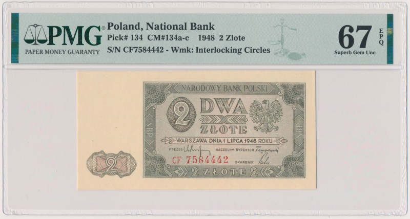 2 złote 1948 - CF Reference: Miłczak 134b
Grade: PMG 67 EPQ 

POLAND POLEN