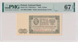 2 złote 1948 - BR Reference: Miłczak 134c
Grade: PMG 67 EPQ 

POLAND POLEN