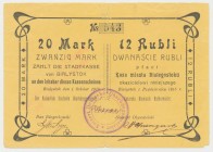 Białystok, 20 Mk = 12 rub 1915 Reference: Podczaski R-028.B.1.a
Grade: VG+ 

POLAND POLEN GERMANY RUSSIA NOTGELDS