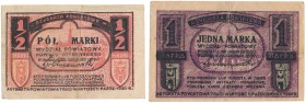 Gniezno/Witkowo, 1/2 i 1 marka 1919 (2szt) Reference: Podczaski P-033.1.b, P-033.2
Grade: 4+, 3 

POLAND POLEN GERMANY RUSSIA NOTGELDS