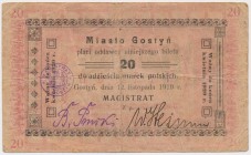 Gostyń, 20 marek 1919 Reference: Podczaski P-037.D.3.a
Grade: F+ 

POLAND POLEN GERMANY RUSSIA NOTGELDS