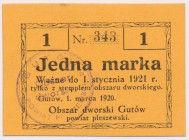 Gutów, 1 marka 1920 Reference: Podczaski P-044.2.a
Grade: UNC 

POLAND POLEN GERMANY RUSSIA NOTGELDS