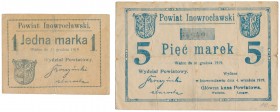 Inowrocław, 1 i 5 marek 1919 (2szt) Reference: Podczaski P-045.G.1.a, P-045.H.1.c
Grade: 4+, 3 

POLAND POLEN GERMANY RUSSIA NOTGELDS