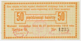 Jasło, 50 halerzy 1919 Reference: Podczaski G-116.1.d
Grade: UNC/AU 

POLAND POLEN GERMANY RUSSIA NOTGELDS