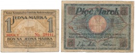 Kościerzyna, 1 i 2 marek (2szt) Reference: Podczaski W-024.2, W-024.3
Grade: 4, 4+ 

POLAND POLEN GERMANY RUSSIA NOTGELDS