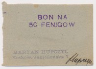 Kraków, Maryan Hupczyc, 50 fenigów Reference: Podczaski G-149.3
Grade: UNC/AU 

POLAND POLEN GERMANY RUSSIA NOTGELDS