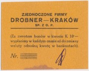 Kraków, Zjednoczone Firmy Drobner, 50 halerzy (1919) Reference: Podczaski G-187.1.b
Grade: ~AU 

POLAND POLEN GERMANY RUSSIA NOTGELDS