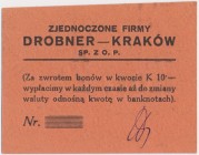 Kraków, Zjednoczone Firmy Drobner, 2 korony (1919) Reference: Podczaski G-187.3.b
Grade: UNC/AU 

POLAND POLEN GERMANY RUSSIA NOTGELDS