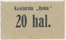 Lwów, Kawiarnia ROMA, 20 halerzy (1919) Reference: Podczaski G-212.2.b
Grade: XF+ 

POLAND POLEN GERMANY RUSSIA NOTGELDS