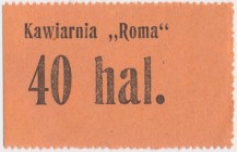 Lwów, Kawiarnia ROMA, 40 halerzy (1919) Reference: Podczaski G-212.3.e
Grade: UNC 

POLAND POLEN GERMANY RUSSIA NOTGELDS