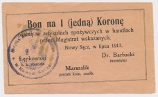 Nowy Sącz, 1 korona 1917 - lipiec Drobne naddarcia.&nbsp; Reference: Podczaski G-251.2.b
Grade: ~XF+ 

POLAND POLEN GERMANY RUSSIA NOTGELDS