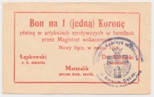 Nowy Sącz, 1 korona 1918 - marzec Reference: Podczaski G-251.8.a
Grade: AU 

POLAND POLEN GERMANY RUSSIA NOTGELDS