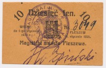 Pleszew, 10 fenigów 1921 Reference: Podczaski P-134.B.B3.1.b
Grade: UNC/AU 

POLAND POLEN GERMANY RUSSIA NOTGELDS