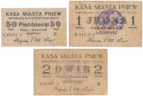 Pniewy, 50 fenigów, 1 i 2 marki 1919 (3szt) Reference: Podczaski P-137.E.1.b, P-137.E.2.a, P-137.E.3.b
Grade: 2, 4+, 5 

POLAND POLEN GERMANY RUSSI...