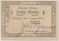Starogard, 1 marka 1920 - E Reference: Podczaski W-042.C.1.c
Grade: VF+ 

POLAND POLEN GERMANY RUSSIA NOTGELDS