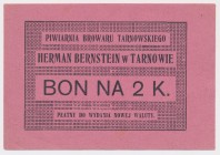 Tarnów, Browar Herman Bernstein, 2 korony Reference: Podczaski G-367.3.b
Grade: UNC/AU 

POLAND POLEN GERMANY RUSSIA NOTGELDS