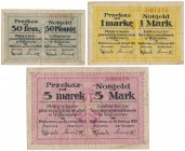 Wejherowo, 50 fenigów, 1 i 5 marek 1920 (3szt) Reference: Podczaski W-063.B.1.a, W-063.B.2.a, W-063.B.5.a
Grade: F+/VF 

POLAND POLEN GERMANY RUSSI...