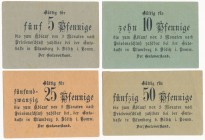 Blumberg bei Dolitz (Mokrzyca), 5 - 50 pfg 1921 KOMPLET (4szt) 50 pfg st.~ obdarty, podklejony narożnik, pozostałe banknoty w st.1/1- Znak wodny: B w ...