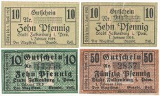 Falkenburg (Złocieniec), 3x 10 i 50 pfg 1920 (4szt) 
Grade: 3,~1-, 1,1 

POLAND POLEN GERMANY RUSSIA NOTGELDS