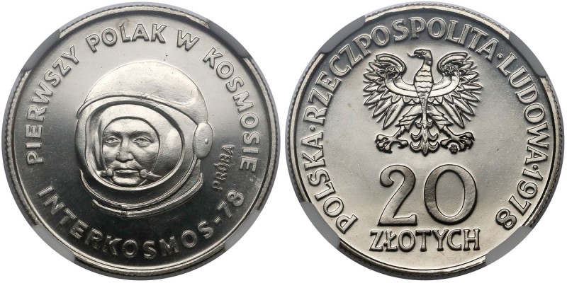 Próba NIKIEL 20 złotych 1978 Interkosmos Reference: Parchimowicz P 310.a
Grade:...