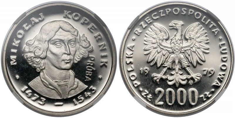 Próba NIKIEL 2.000 zł 1979 Kopernik Reference: Parchimowicz P 500.a
Grade: NGC ...