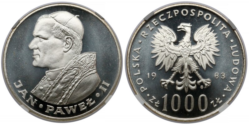 1.000 złotych 1983 Jan Paweł II Znakomita, wysoka nota gradingowa. Wyselekcjonow...