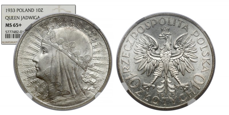 Głowa Kobiety 10 złotych 1933 - OKAZOWE Reference: Chałupski 2.28.3.a, Parchimow...