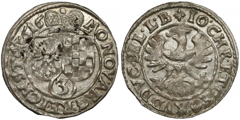 Śląsk, Jan Chrystian i Jerzy Rudolf, 3 krajcary 1616, Złoty Stok Pięknej prezenc...