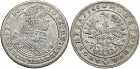 Śląsk, Jerzy III brzeski, 15 krajcarów 1660 EW, Brzeg - BREG:* - RZADKIE Nieopisana w Ejzenharcie-Millerze odmiana - z legendą przedzieloną nominałem ...