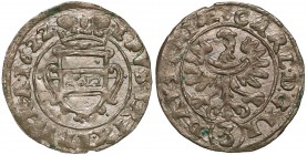Śląsk, Karol Austriacki, 3 krajcary 1622, Nysa - AVSTRIAE Pierwszy rocznik bicia nowego typu trzykrajcarówek Karola Austriackiego - z orłem zamiast po...