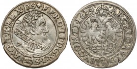 Śląsk, Ferdynand II, 3 krajcary 1624 BZ, Wrocław - korona na tarczy Odmiana z inicjałami BZ pod popiersiem i pełną datą (1624). Nieopisany w EM. waria...