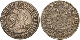 Śląsk, Ferdynand II, 3 krajcary 1624 BZ, Wrocław - FERDI Odmiana z inicjałami BZ pod popiersiem i pełną datą (1624). Wariant legendowy FERDI..DS (jak ...