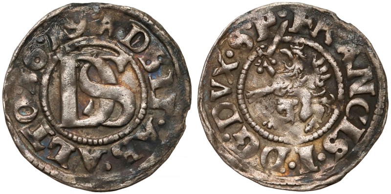 Pomorze, Franciszek I, Szeląg podwójny 1619, Szczecin Moneta zadrapana przy daci...