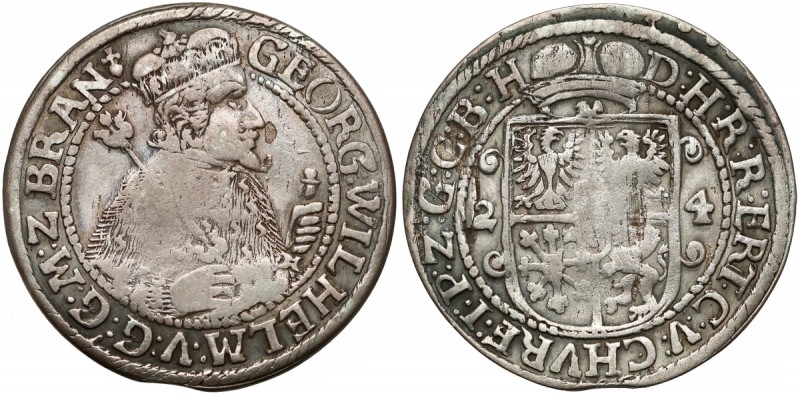 Prusy, Jerzy Wilhelm, Ort Królewiec 1624 Odmiana ze znakiem menniczym tylko na a...
