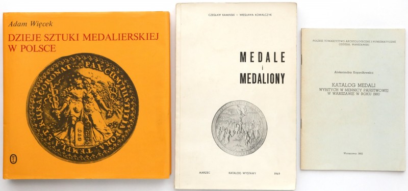 Medale i medaliony polskie - zestaw (3szt) Zestaw publikacji według załączonego ...