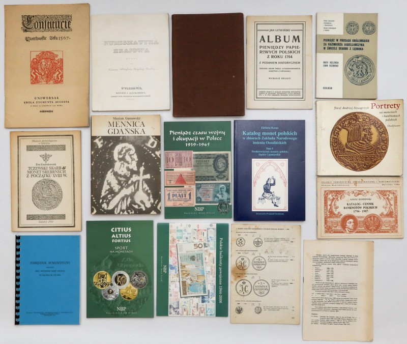 Zestaw literatury numizmatycznej (16szt) Zestaw publikacji wg. załączonego zdjęc...