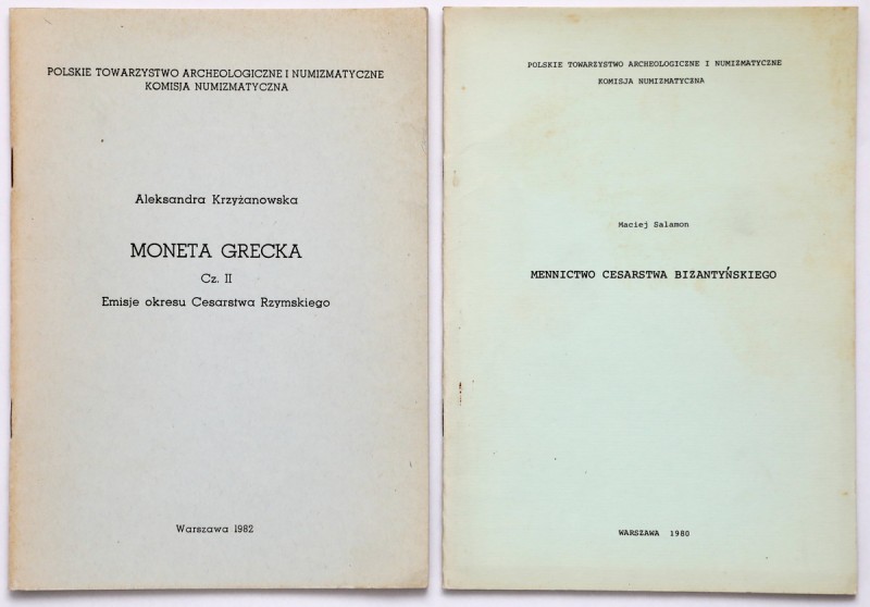 Mennictwo Cesarstwa Bizantyńskiego oraz Greckie (2szt) Zestaw publikacji wg. zał...