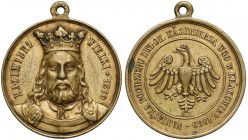 Medal Pamiątka pogrzebu zwłok Kazimierza Wielkiego 1869 XIX-wieczny medal wykonany przez Aleksandra Ziembowskiego dla uczczenia pogrzebu zwłok Kazimie...