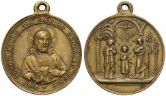 Medalik religijny - Serce, które tak bardzo... Ładny medalik z uszkiem. Niesygnowany. 
 Mosiądz, średnica 32,3 mm, waga 14,9 g.&nbsp; 
Grade: XF 
...