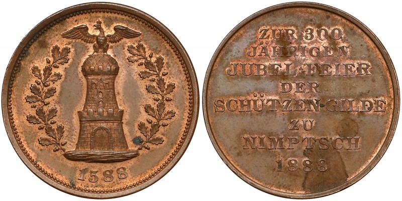 Niemcza (Nimptsch), Medal 300-lecie Schützen-Gilde 1588-1888 Bardzo ładny medal ...