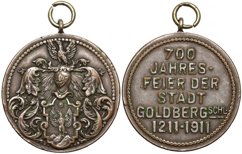 Złotoryja (Goldberg Schl.), Medal na 700-lecia miasta 1211-1911 Sygnowany Chr. L...