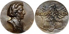 Fryderyk Chopin 1810-1849 (medal francuski) Brąz, średnica 66,1 mm, waga 143,12 g.&nbsp; 

POLAND POLEN MEDAILE