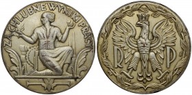 Medal (odznaczenie) Za Chlubne Wyniki Pracy 1929 r. Jak czytamy u J. Strzałkowskiego: 'Medal stanowił odznaczenie państwowe ustanowione 17 XI 1927 r. ...