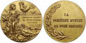 Medal nagrodowy Centralny Komitet do spraw Hodowli Drobiu w Polsce Bardzo ładny medal. 
 Brąz złocony, średnica 39,5 mm, waga 30,15 g.&nbsp; 
Grade:...