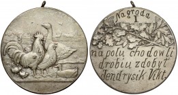 Medal I Nagroda na polu chodowli drobiu Brąz srebrzony, średnica 40,0 mm, waga 21,56 g.&nbsp; 
Grade: XF 

POLAND POLEN MEDAILE