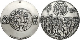 Medal SREBRO seria królewska - Władysław Herman (2a) Nakład 100 sztuk. Srebro, średnica 70 mm, waga 142.7 g Reference: Paszkowycz 28/82
Grade: UNC 
...