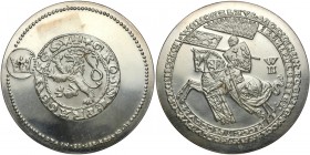 Medal SREBRO seria królewska - Wacław II Czeski (3e) Nakład 102 sztuki. Srebro, średnica 70 mm, waga 151.5 g Reference: Paszkowycz 102/83
Grade: UNC/...