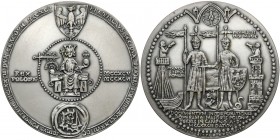 Medal SRERBO seria królewska - Przemysław II (3d) Nakład 100 sztuk. Srebro, średnica 70 mm, waga 155.2 g Reference: Paszkowycz 85/81
Grade: UNC 

P...