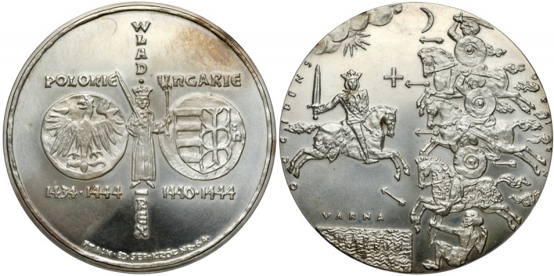 Medal SREBRO seria królów - Władysław Warneńczyk (6a) Nakład 100 sztuk. Srebro, ...